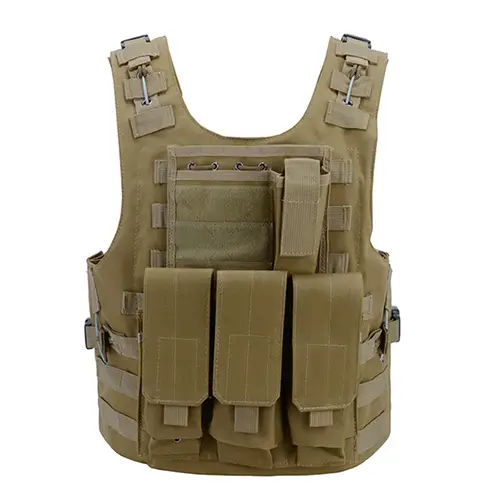 Heavy-Duty Tactical MOLLE Vest – Adjustable Plate Carrier with Extended Pouches